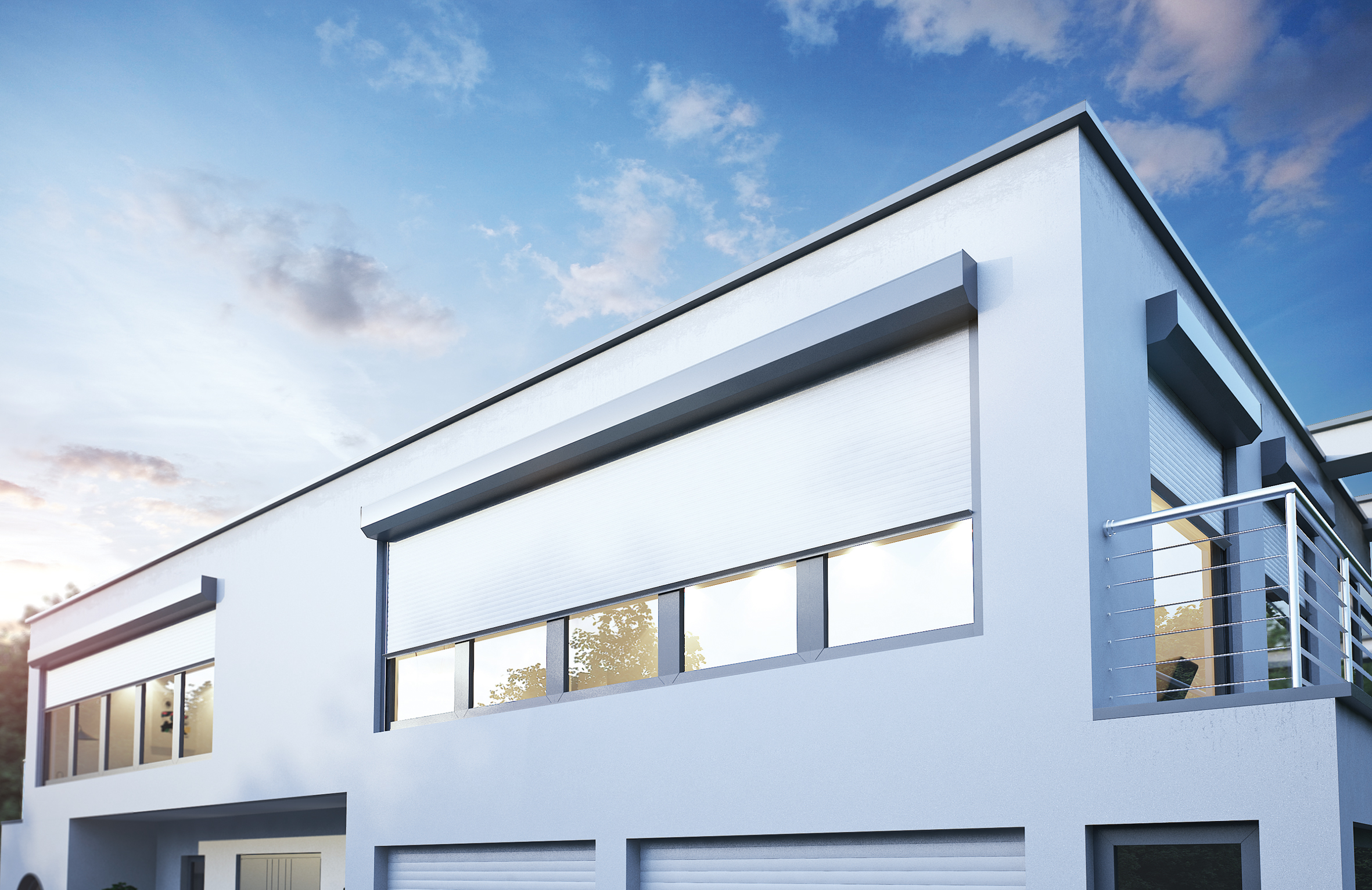 Rollläden an modernem Wohnhaus